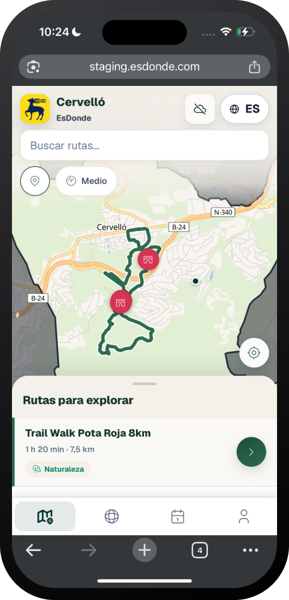 Lista de lugares de interés en el mapa de Esdonde