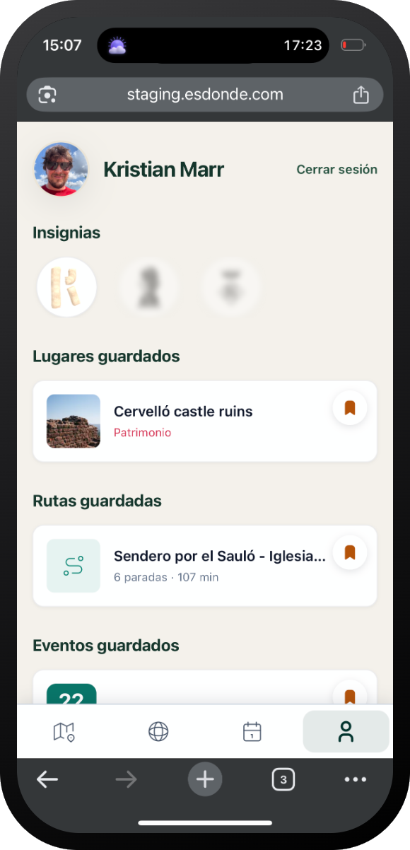 Perfil e insignias de Esdonde