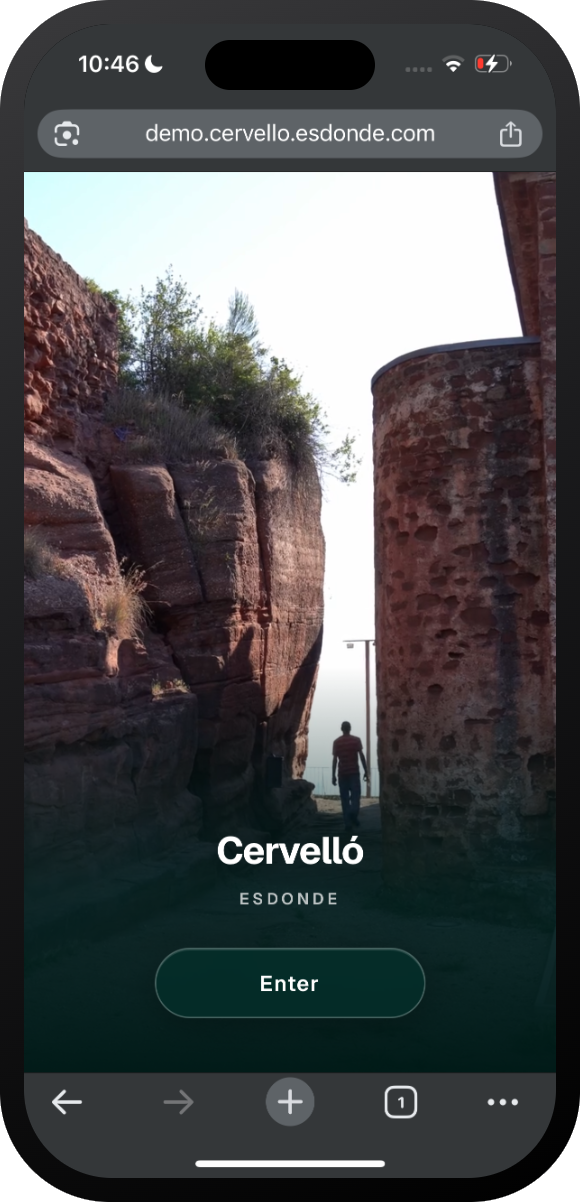 Pantalla de bienvenida de la app Esdonde para Cervelló
